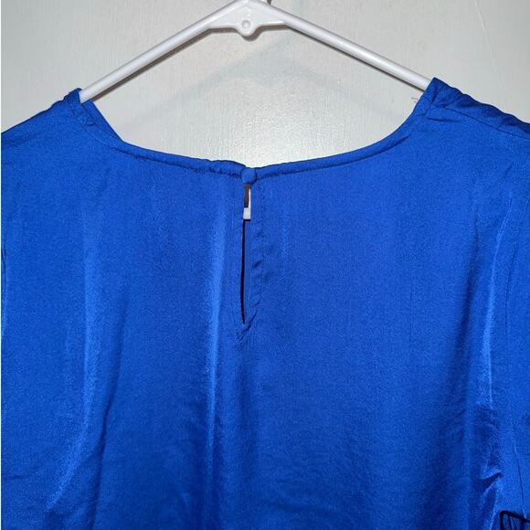 New Vince Camuto Puff Short Sleeve Blouse Sapphire Blue size S - Picture 7 of 8